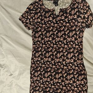 Art Class Black and Pink Floral Kids Dress